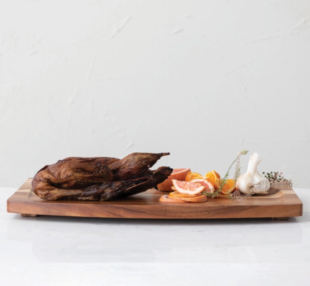 Suar Wood Slanted Charcuterie / Cutting Board in Natural - HER Home Design Boutique